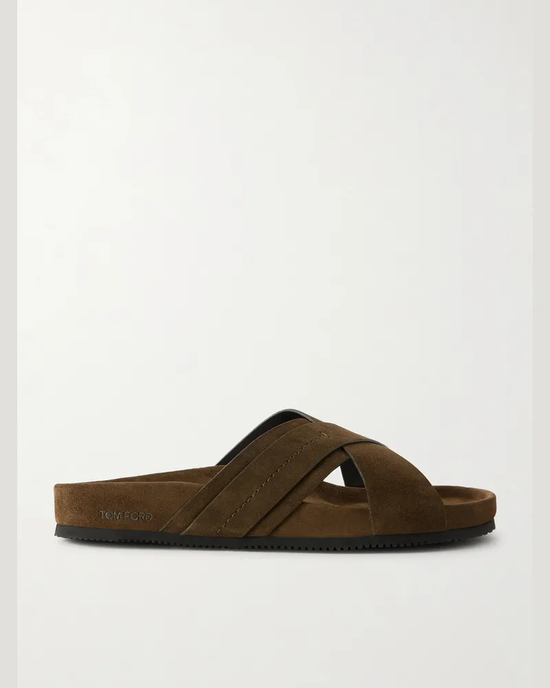 Tom Ford Wicklow Suede Sandals Brown