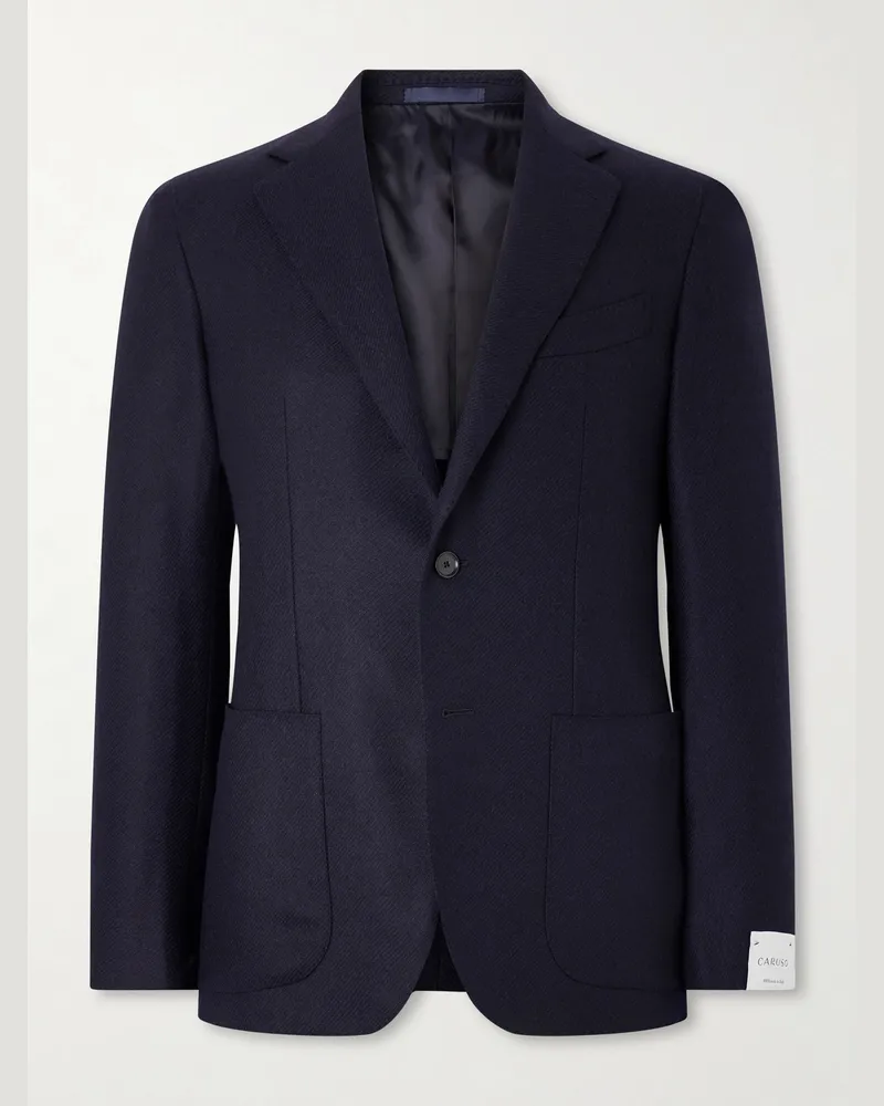 Caruso Aida Wool and Cashmere-Blend Twill Blazer Blue