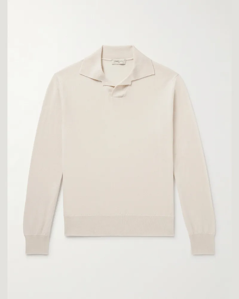 PIACENZA 1733 Schmal geschnittener Pullover aus Kaschmir mit Polokragen Neutral