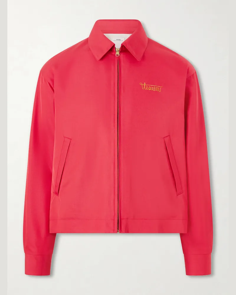 Visvim Kluane Logo-Embroidered Wool and Silk-Blend Blouson Jacket Red