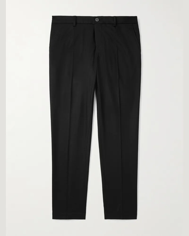 Dolce & Gabbana Schmal geschnittene, verkürzte Hose aus Wolle Schwarz