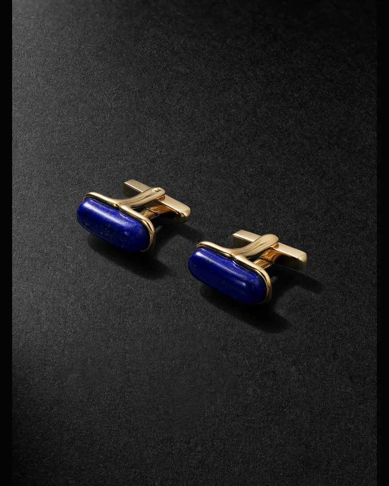 Fernando Jorge Oblong 18-Karat Gold Lapis Lazuli Cufflinks Blue