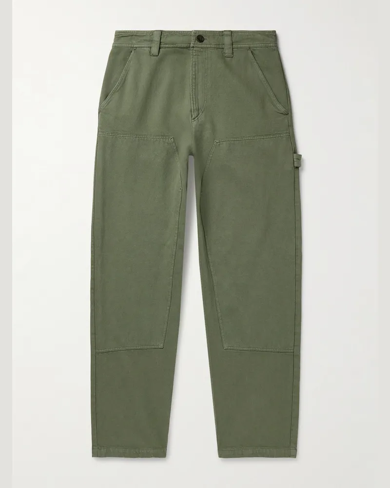 A.P.C. Gustav Straight-Leg Organic Cotton-Twill Trousers Green