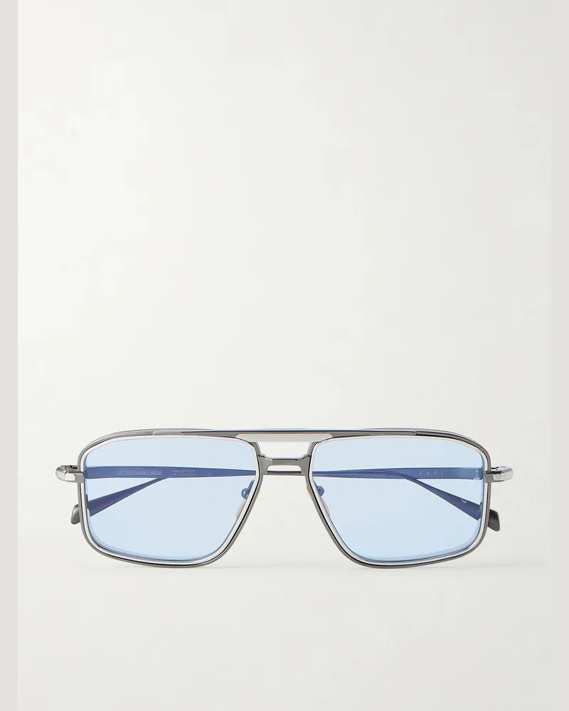 Jacques Marie Mage Earl Aviator-Frame Titanium Sunglasses Silver