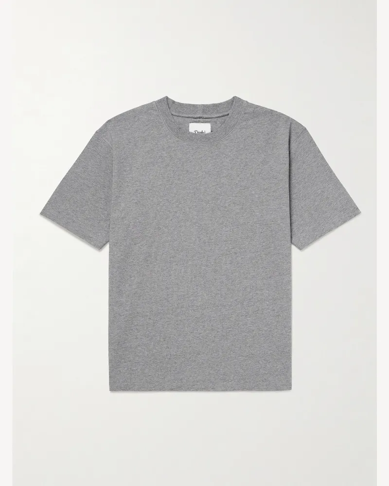 Drake's Hiking T-Shirt aus Baumwoll-Jersey Grau