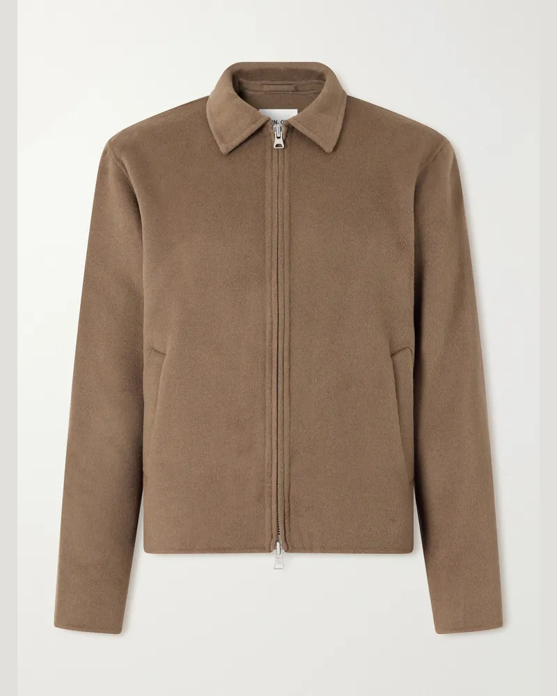 NN 07 Arlo 8447 Wool-Blend Felted Jacket Neutrals