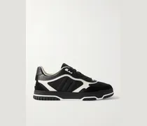 Re-Web Suede and Webbing-Trimmed Canvas and Leather Sneakers