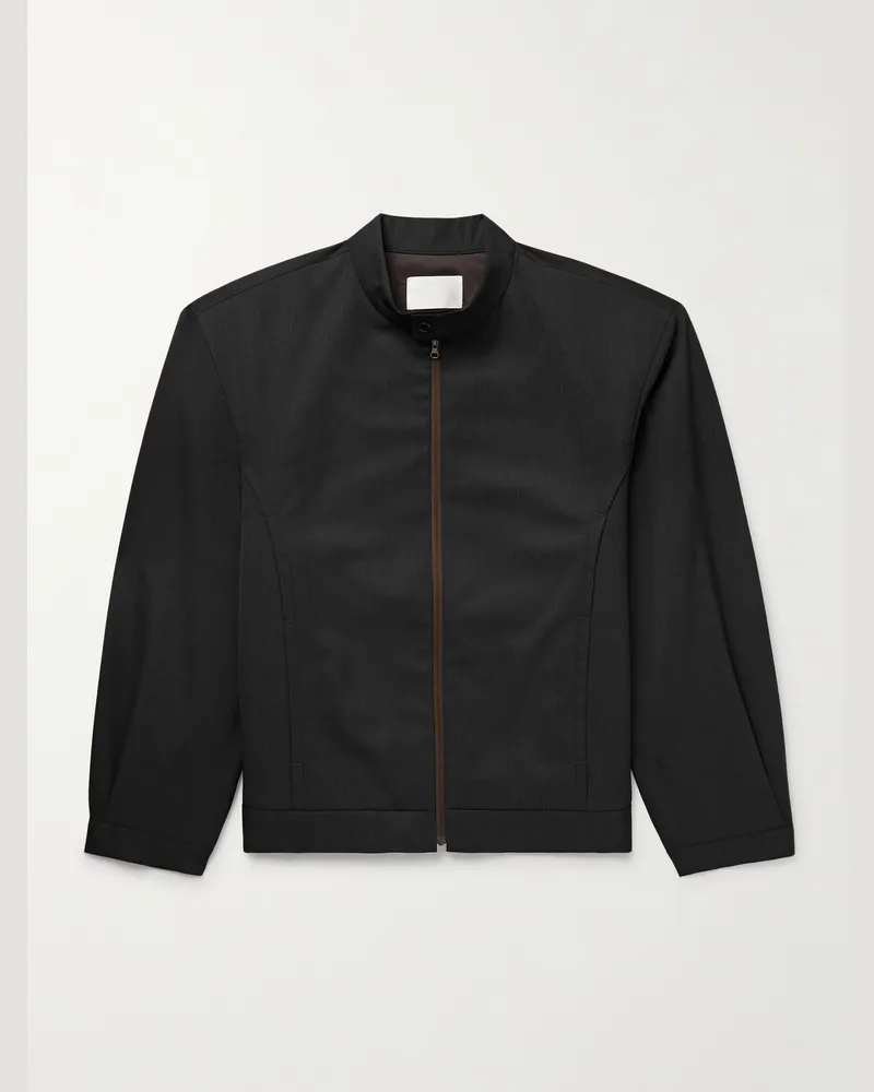 AMOMENTO Jacke aus einer Wollmischung mit Streifen Schwarz