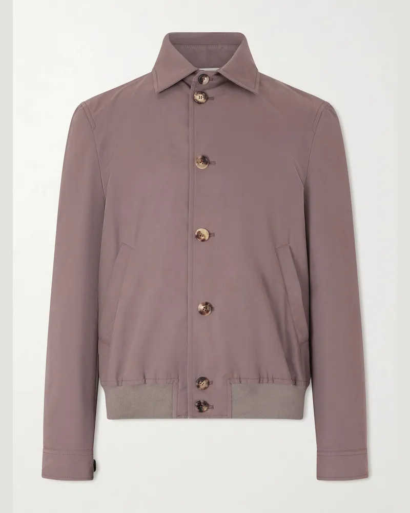 Brunello Cucinelli Cotton-Blend Blouson Jacket Brown