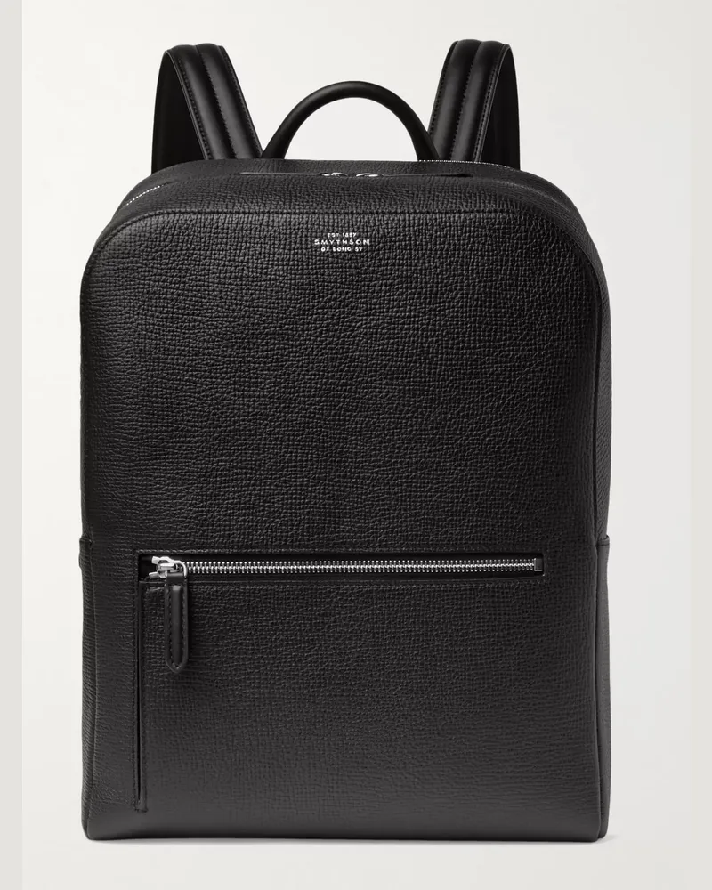 Smythson Ludlow Full-Grain Leather Backpack Black