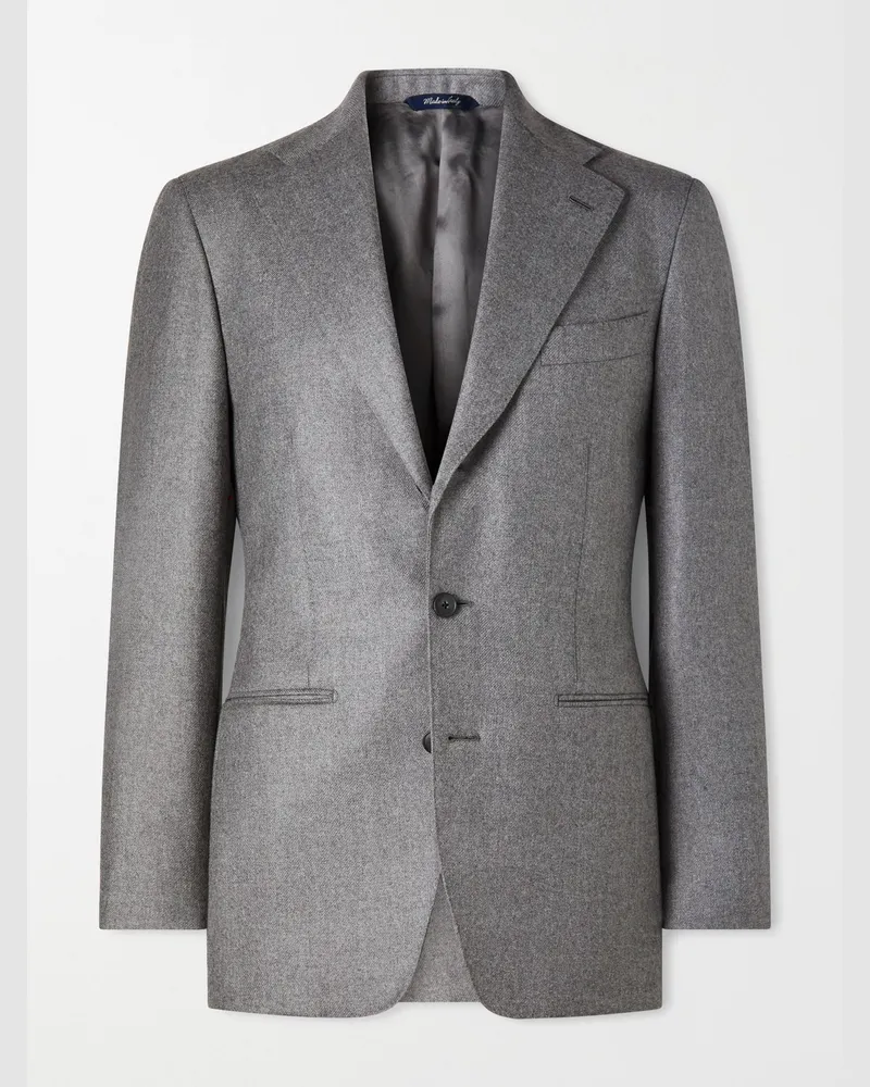 SAMAN AMEL Sakko aus Woll-Twill Grau