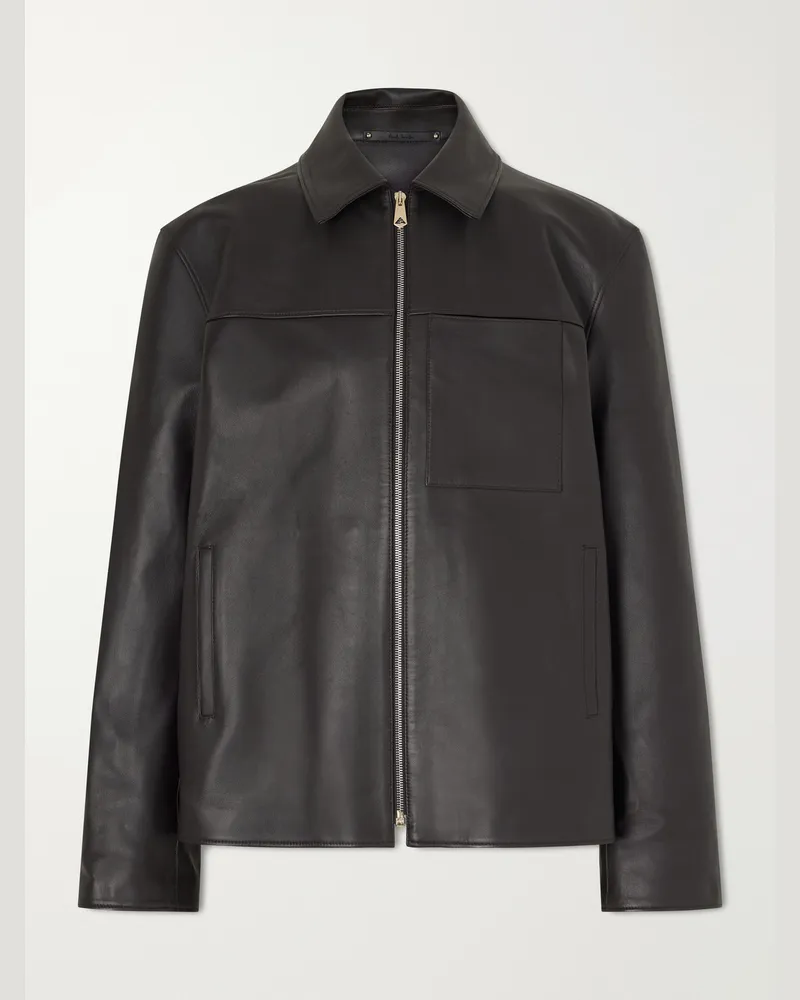 Paul Smith Leather Jacket Brown