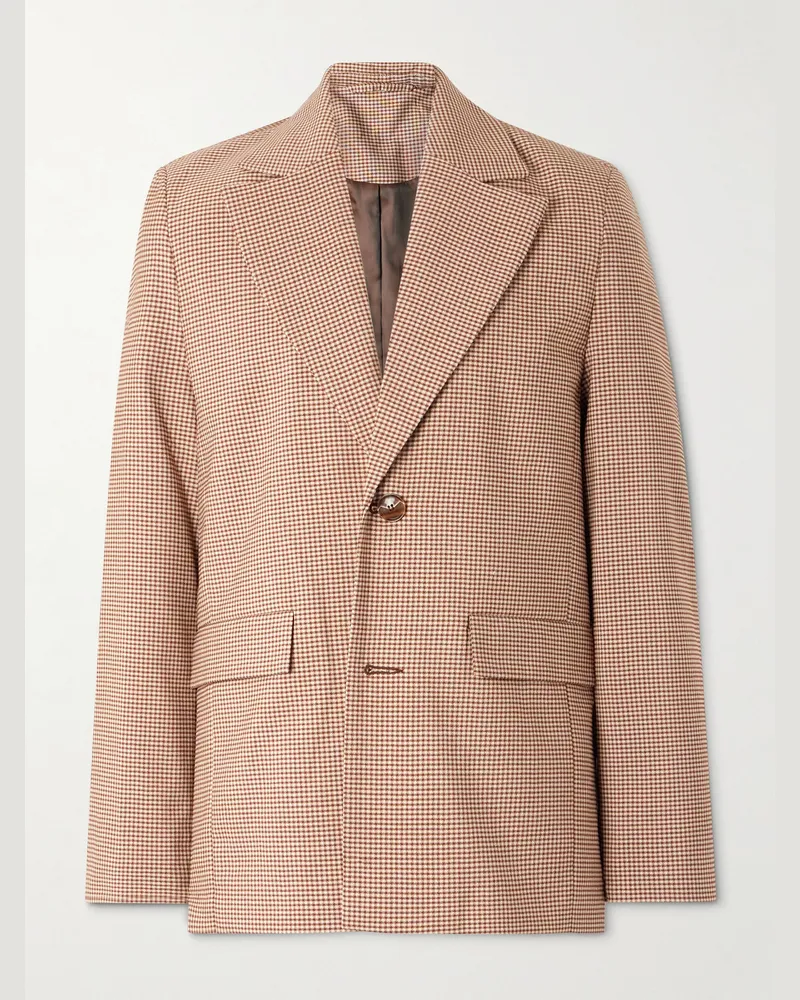 Séfr Insight Gingham Woven Suit Jacket Brown