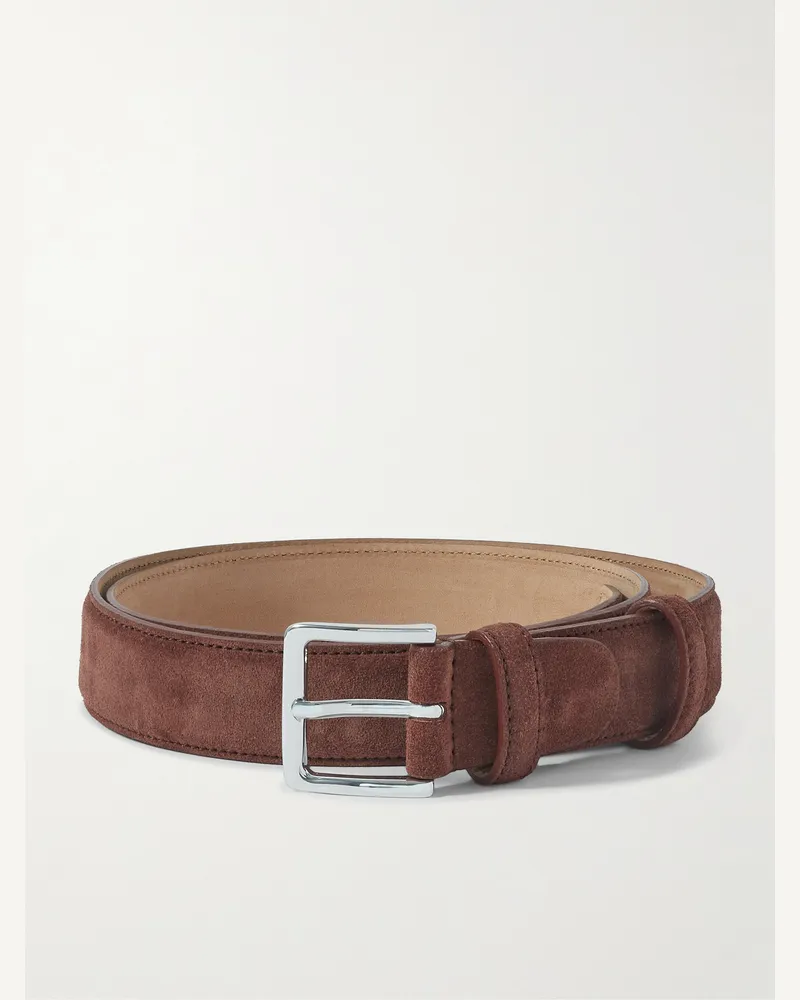 MR P. Gürtel aus Veloursleder, 3 cm Braun