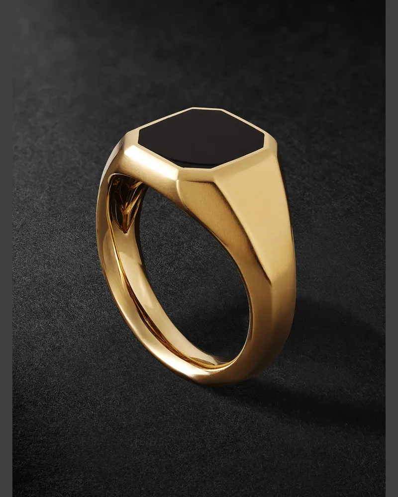 David Yurman Streamline® Siegelring aus 18 Karat Gold mit Onyx Gold