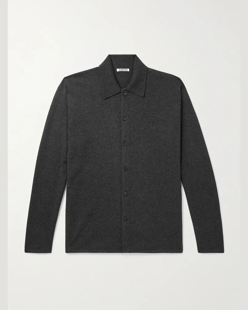 AURALEE Wool Cardigan Gray