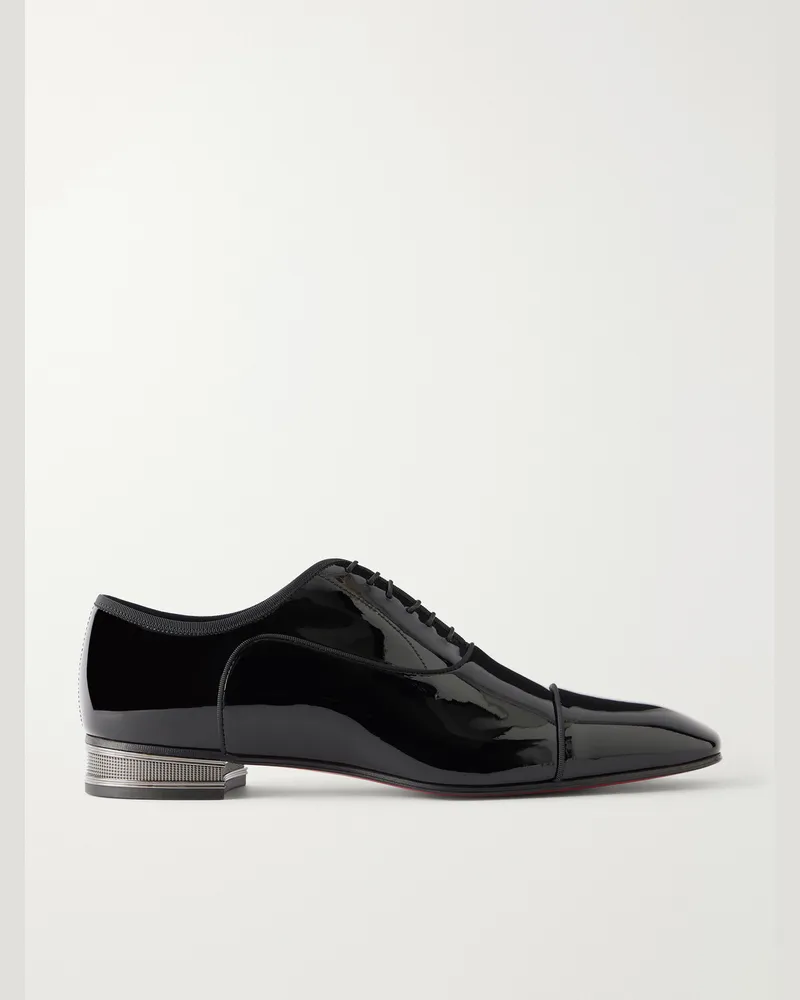 Christian Louboutin Greggo Patent-Leather Oxford Shoes Black