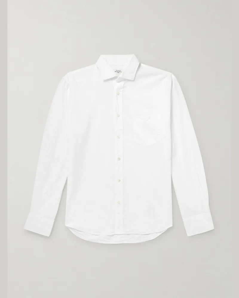 Hartford Paul Pat Hemd aus Baumwoll-Twill Weiß