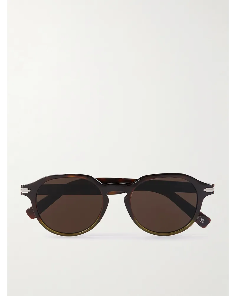 Dior DiorBlackSuit R2I Sonnenbrille mit rundem Rahmen aus Azetat in Schildpattoptik Horn