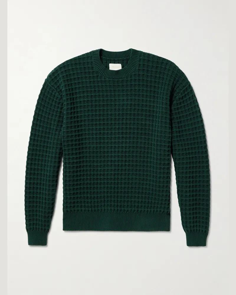 Aimé Leon Dore Pullover aus Baumwolle in Waffelstrick Grün