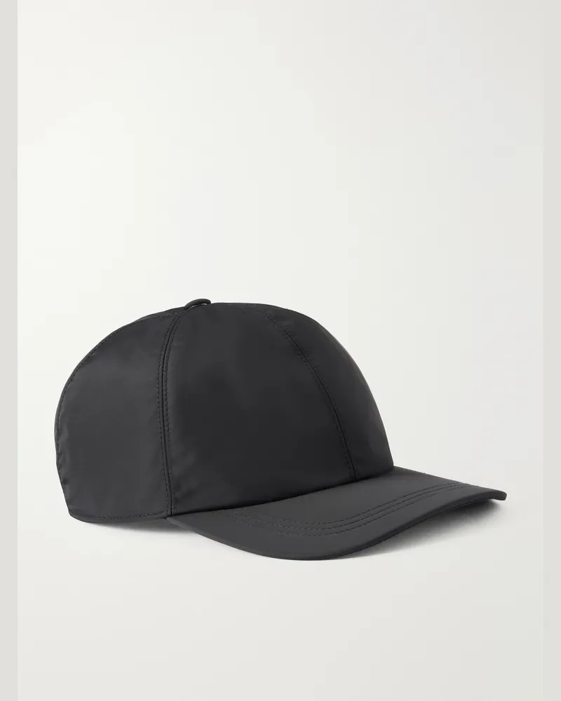 Canali Logo-Appliquéd Shell Cap Black