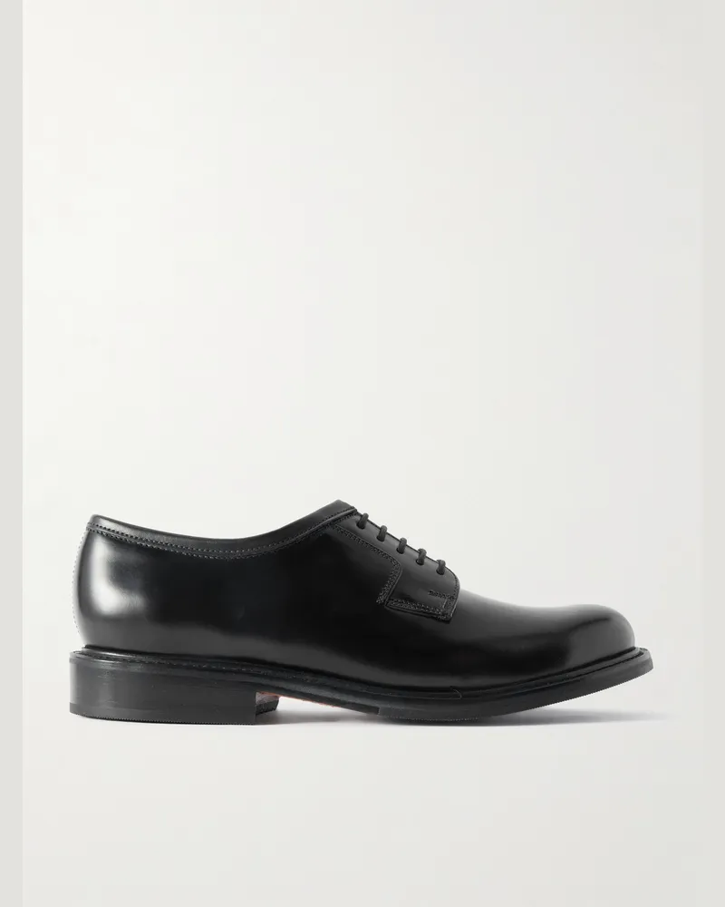 Grenson  Camden Polished-Leather Derby Shoes Black
