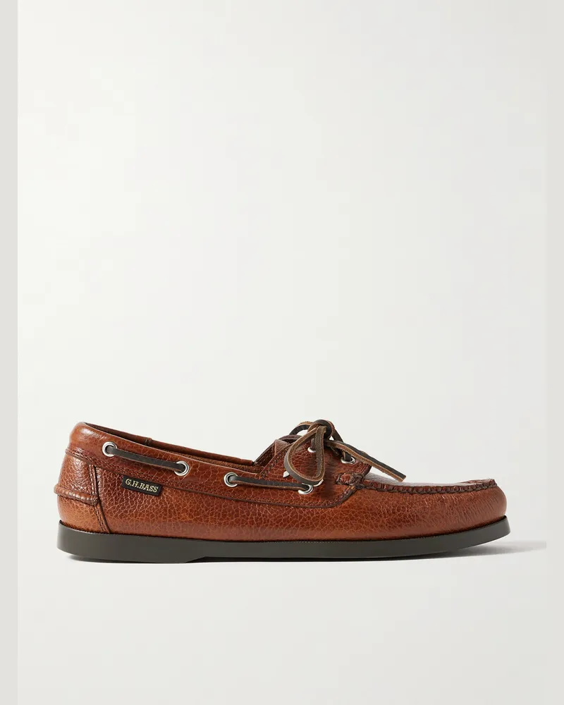 G.H. Bass & Co. Jetty II Bootsschuhe aus vollnarbigem Leder Braun