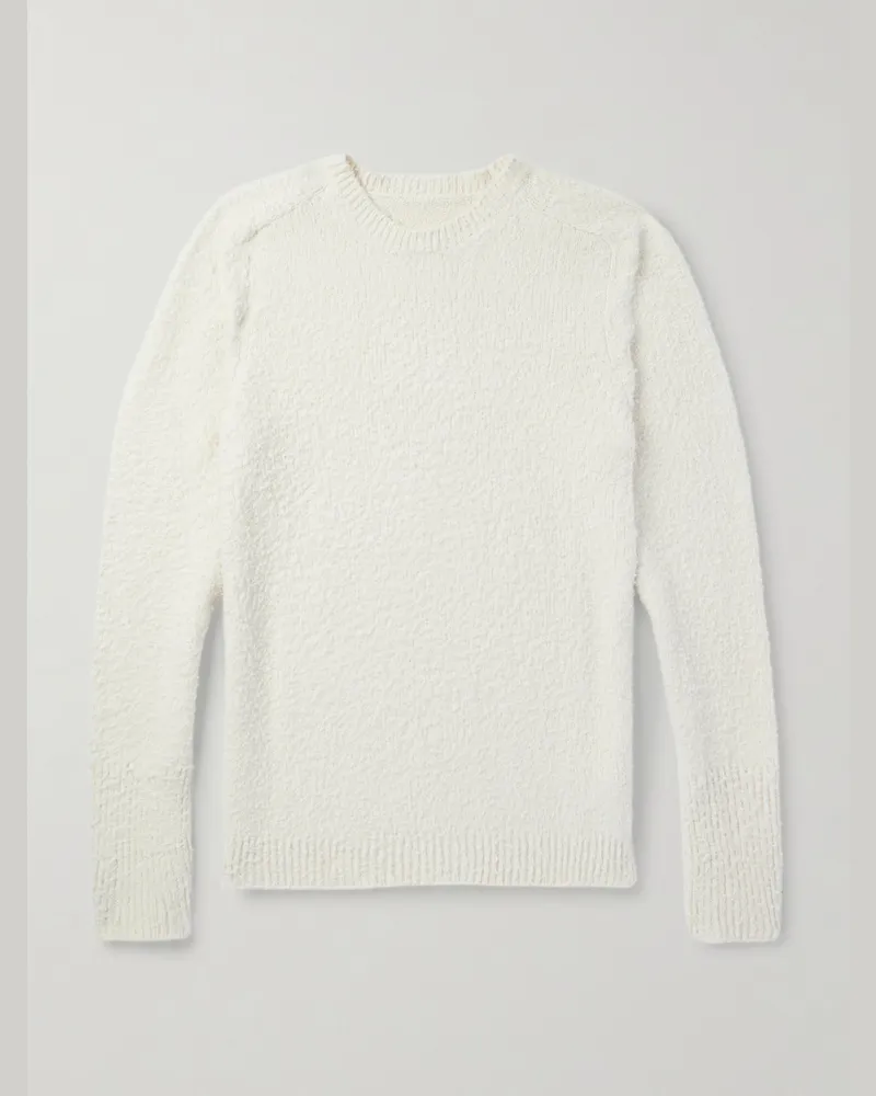Maison Margiela Pullover aus Bouclé aus einer Baumwollmischung Weiß