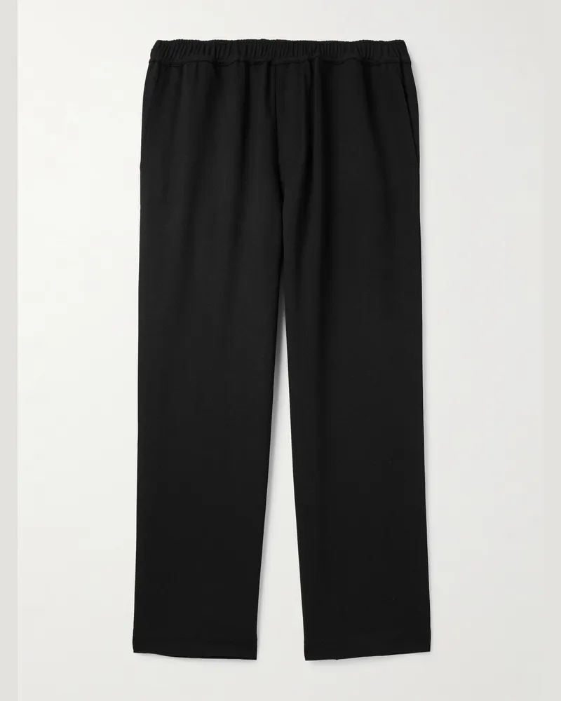 SSAM Gerade geschnittene Hose aus Woll-Twill Schwarz