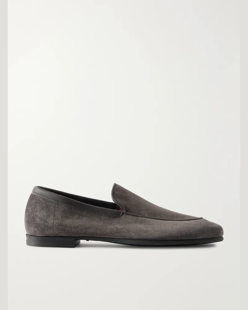 John Lobb Tyne II Suede Loafers Gray