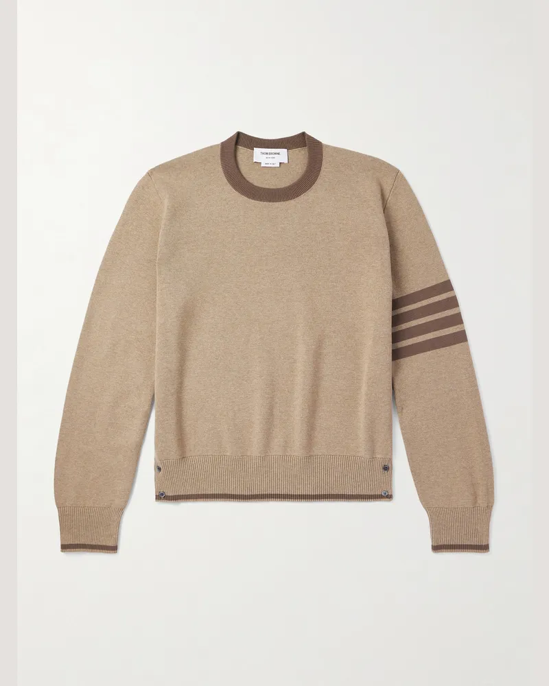 Thom Browne Milano Pullover aus Baumwolle mit Streifen Braun
