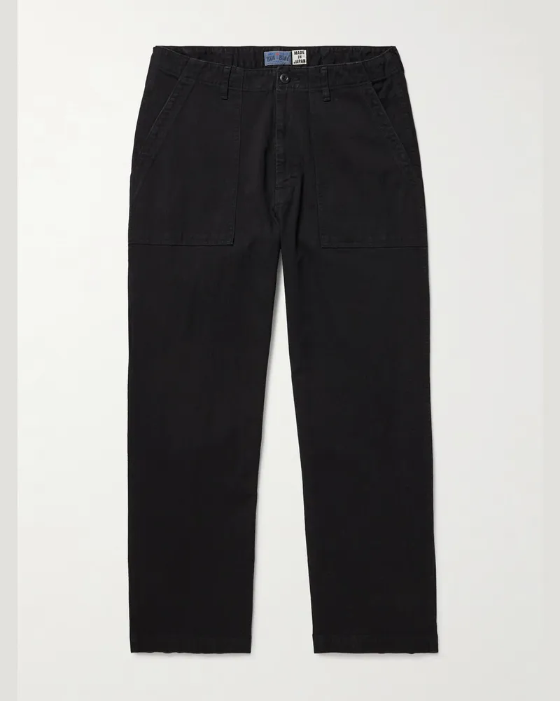 Blue Blue Japan Straight-Leg TENCEL™ Lyocell-Blend Twill Trousers Black