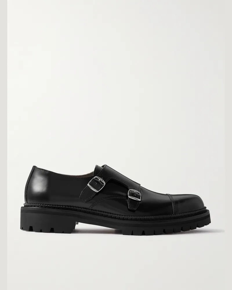 MR P. Olie Schuhe aus Leder mit Monkstrap Schwarz