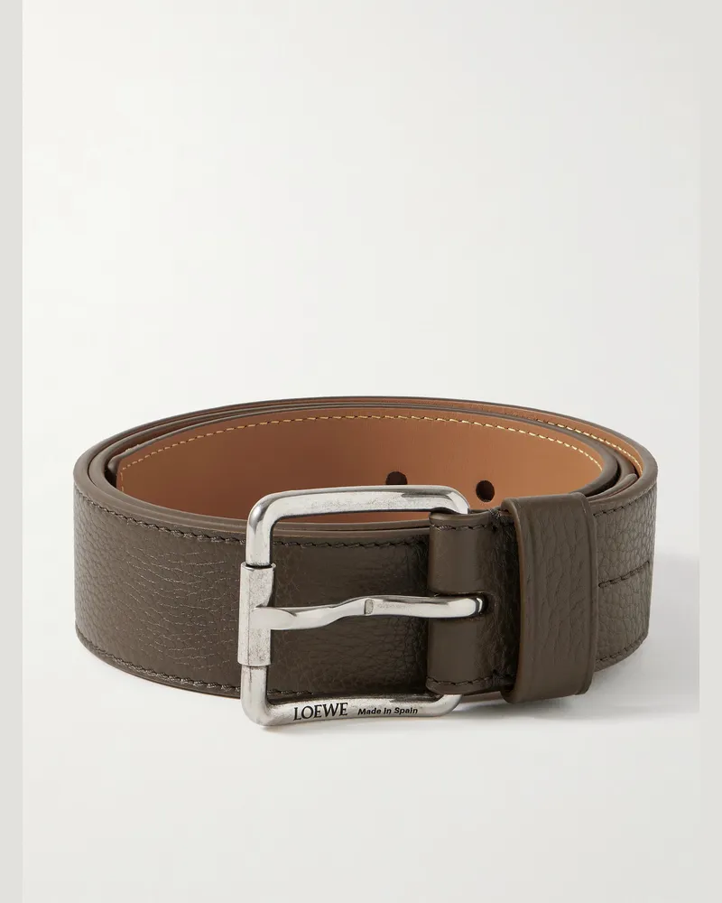 Loewe Roller Curve Gürtel aus vollnarbigem Leder, 4 cm Braun