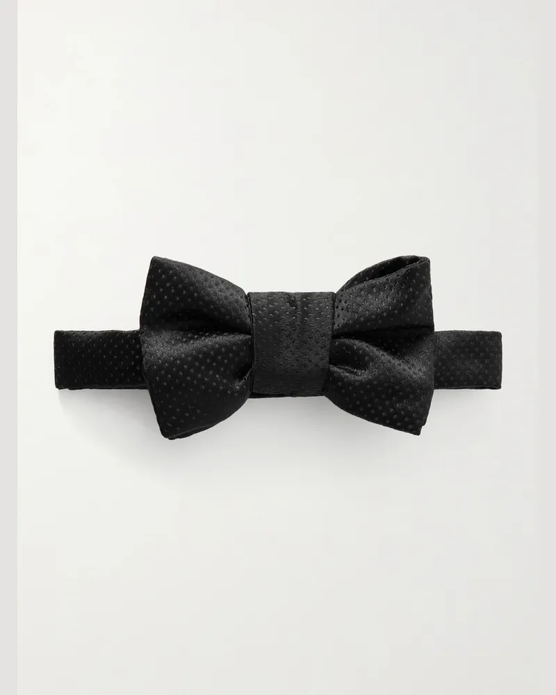 Charvet Vorgebundene Fliege aus Seide mit Punkten Schwarz