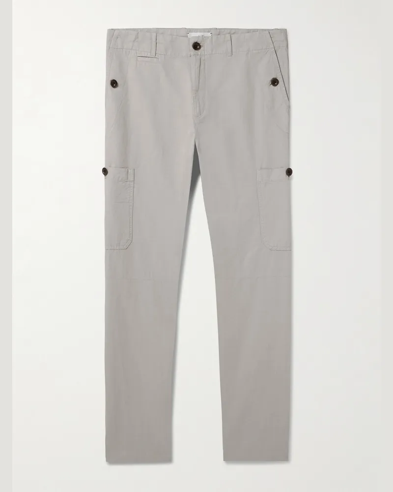 MR P. Samuel gerade geschnittene Cargohose aus Baumwoll-Twill in Stückfärbung Grau