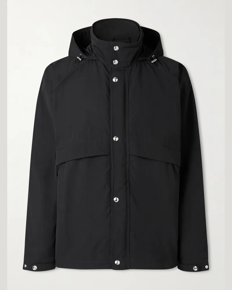 MR P. Recycled-Shell Hooded Jacket Black