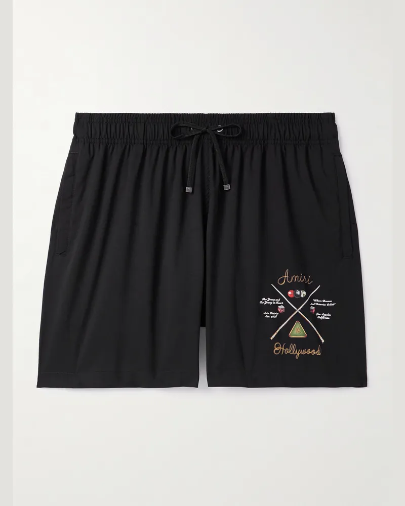 Amiri Pool Cue gerade geschnittene mittellange Badeshorts mit Logoprint Schwarz