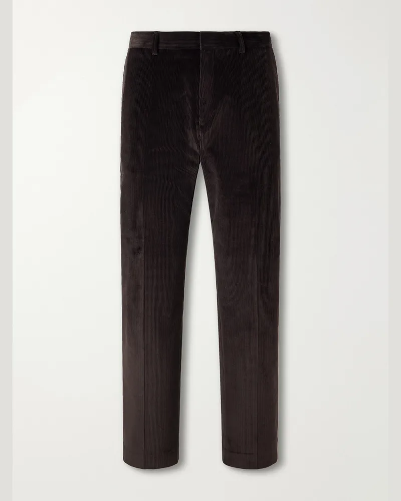 Paul Smith Straight-Leg Cotton-Stretch Corduroy Suit Trousers Brown