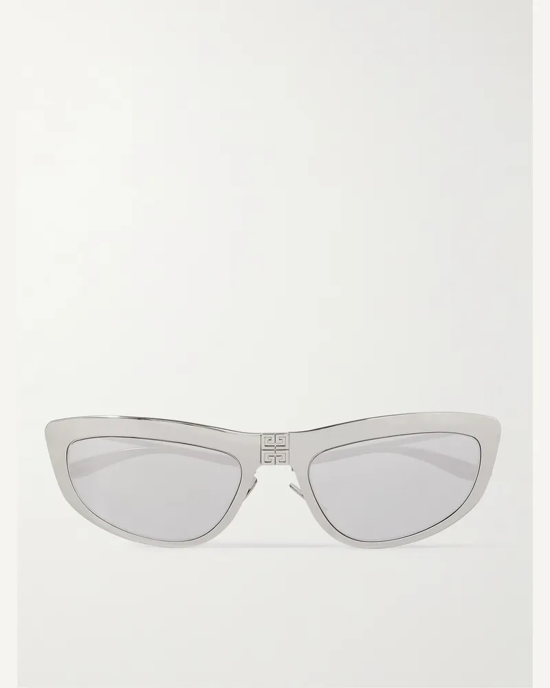 Givenchy Verspiegelte Sonnenbrille mit silberfarbenem D-Rahmen Silber