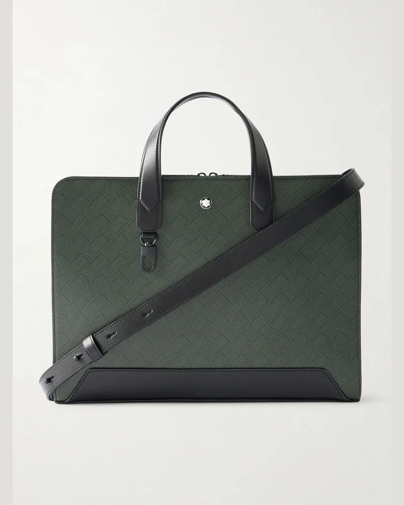 Montblanc Aktentasche aus quergemasertem Leder Grün
