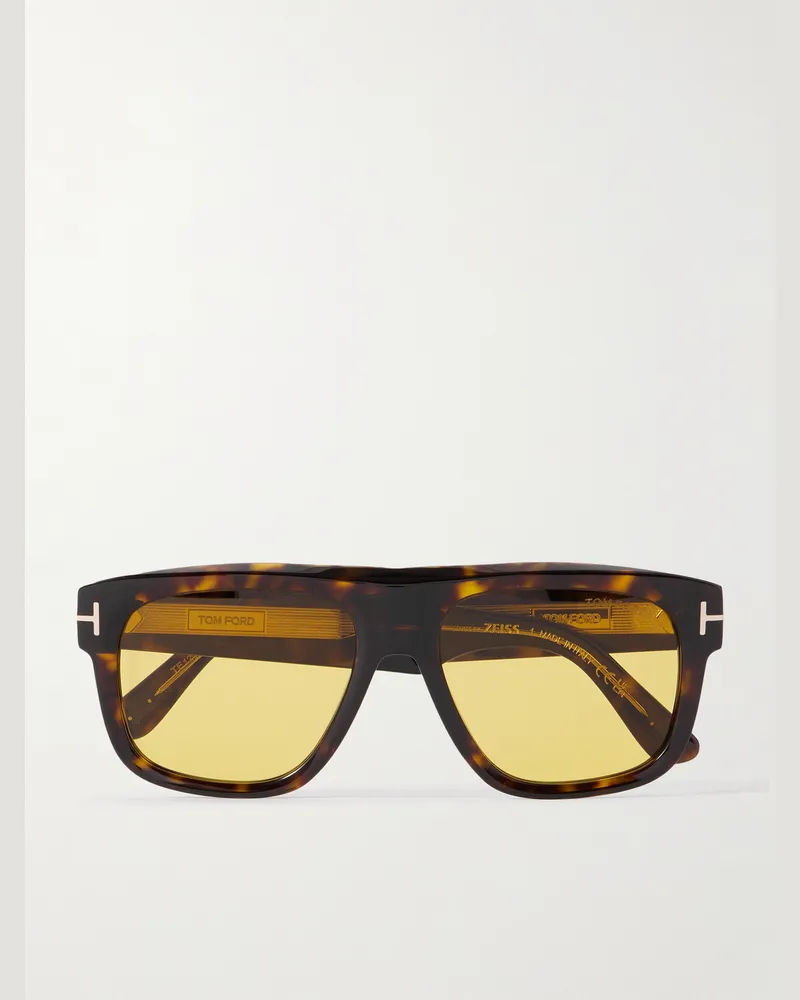 Tom Ford Icon Sonnenbrille mit eckigem Rahmen aus Azetat in Schildpattoptik Horn