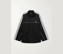 Oversized Striped Logo-Embroidered Recycled-Shell Track Jacket