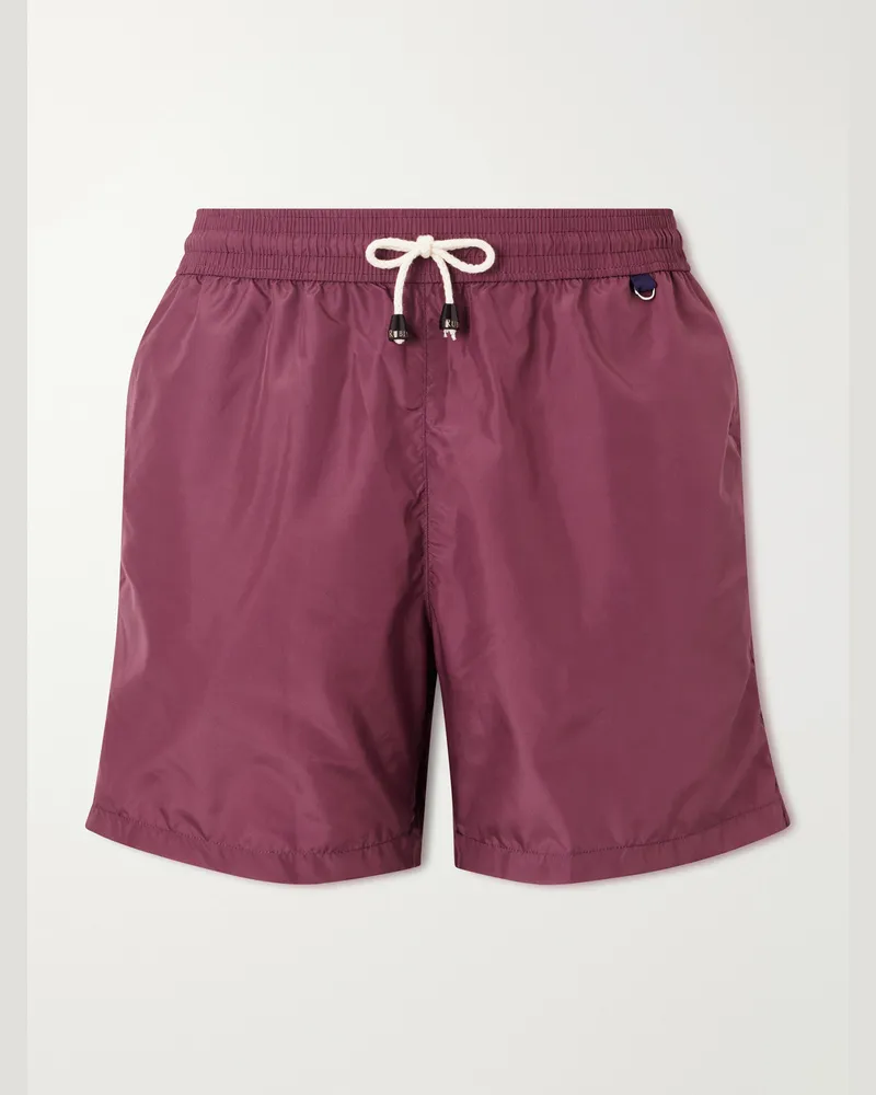 Rubinacci Straight-Leg Swim Shorts Red