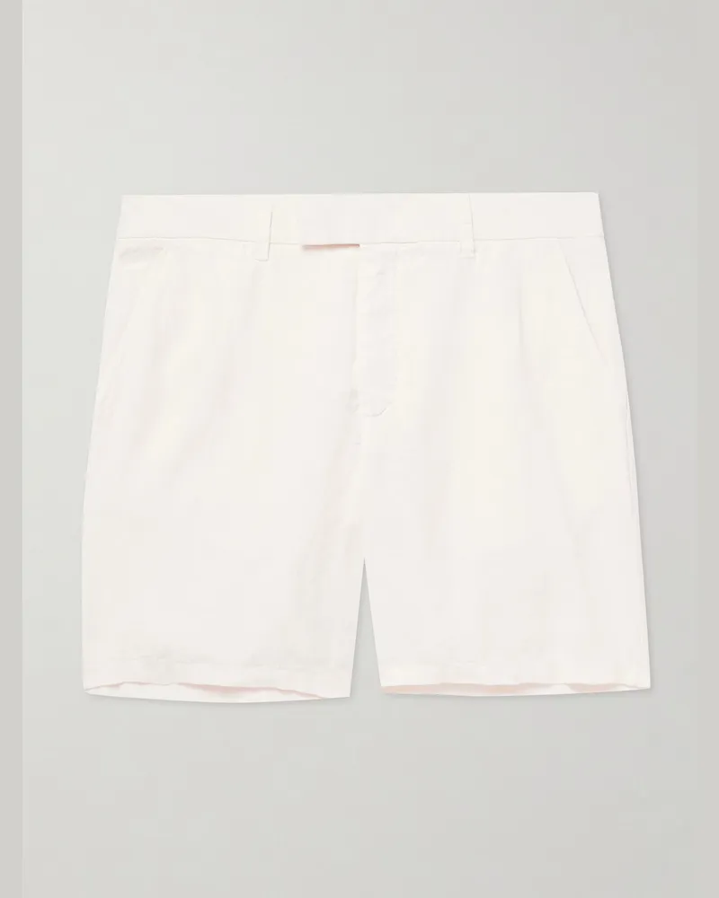 MR P. Gerade geschnittene Shorts aus Leinen Neutral
