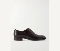 Elkan Oxford-Schuhe aus Leder mit Krokodileffekt