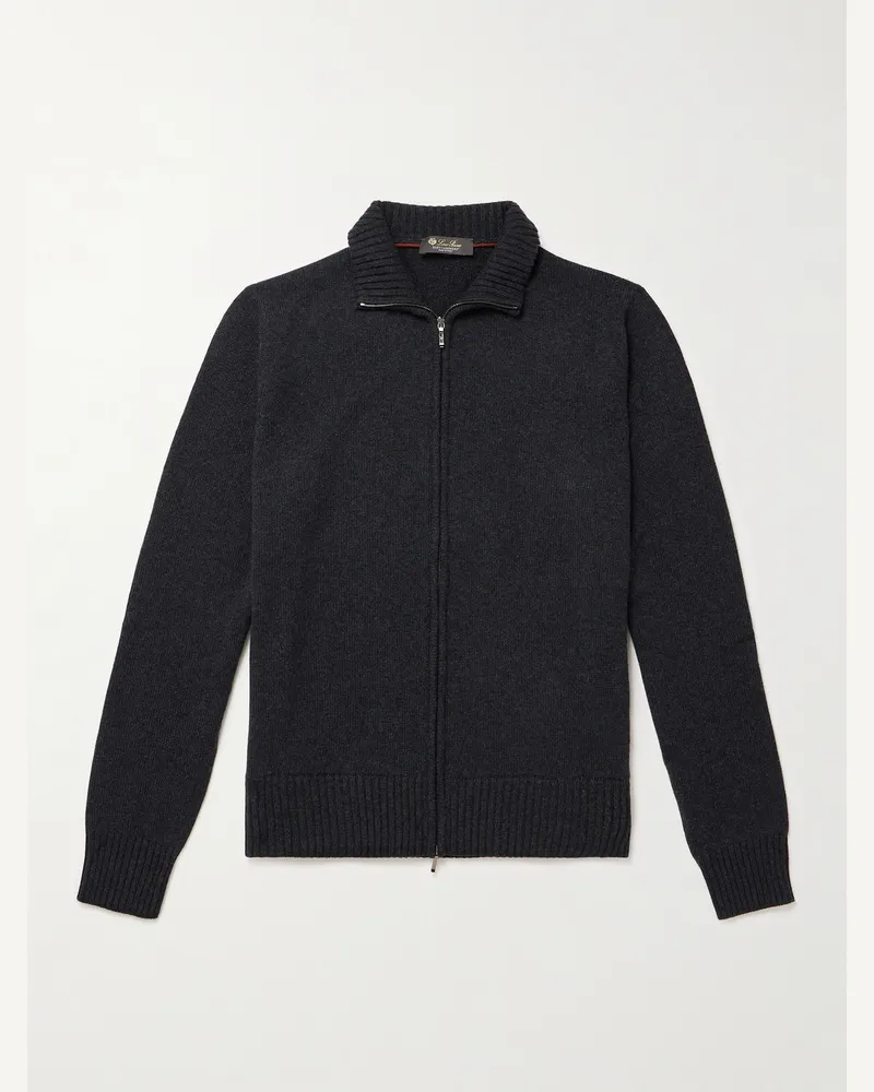 Loro Piana Cardigan aus Kaschmir mit Reißverschluss Grau