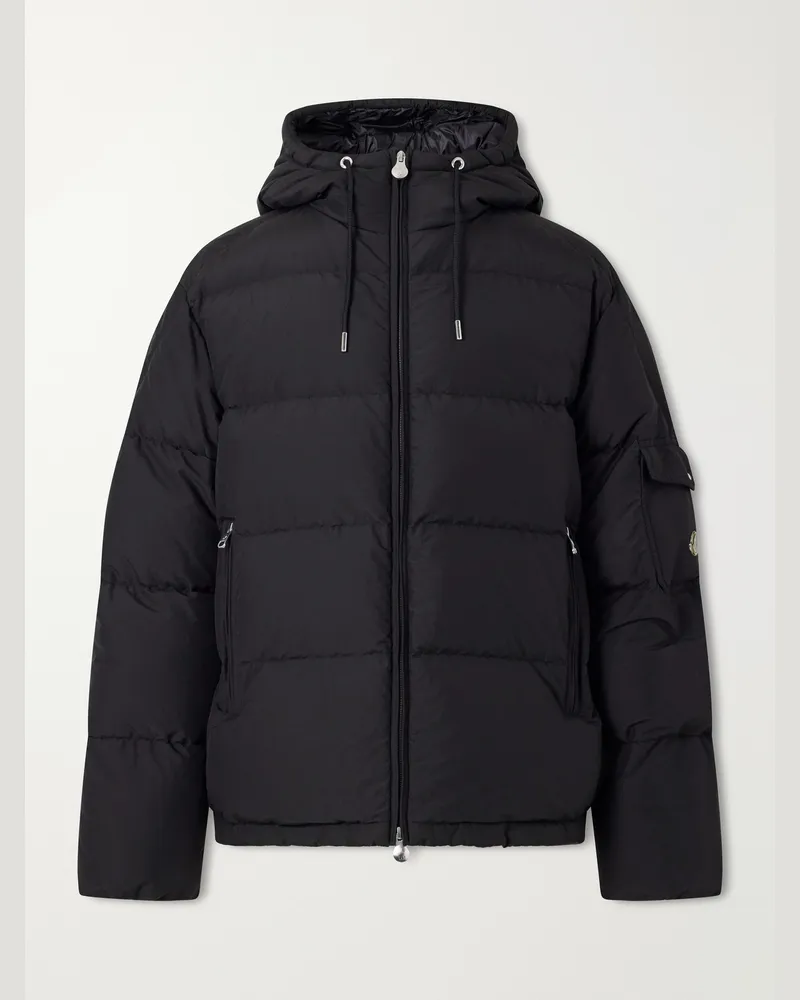 Moncler Himalaya Hooded Quilted Cotton-Blend Shell Down Jacket Black