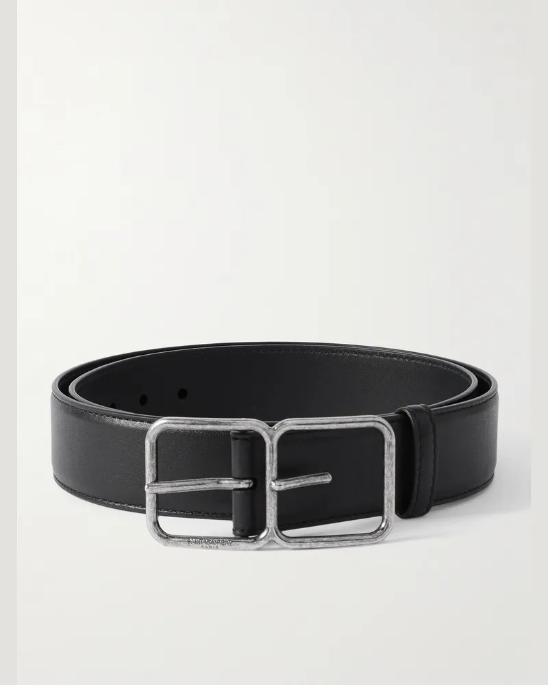 Saint Laurent Gürtel aus Leder, 3,5 cm Schwarz