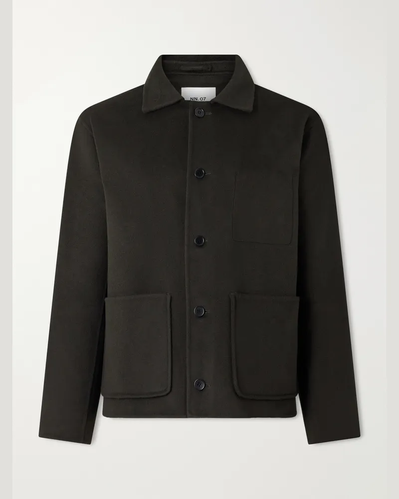 NN 07 Morgan 8447 Woven Wool-Blend Twill Jacket Green